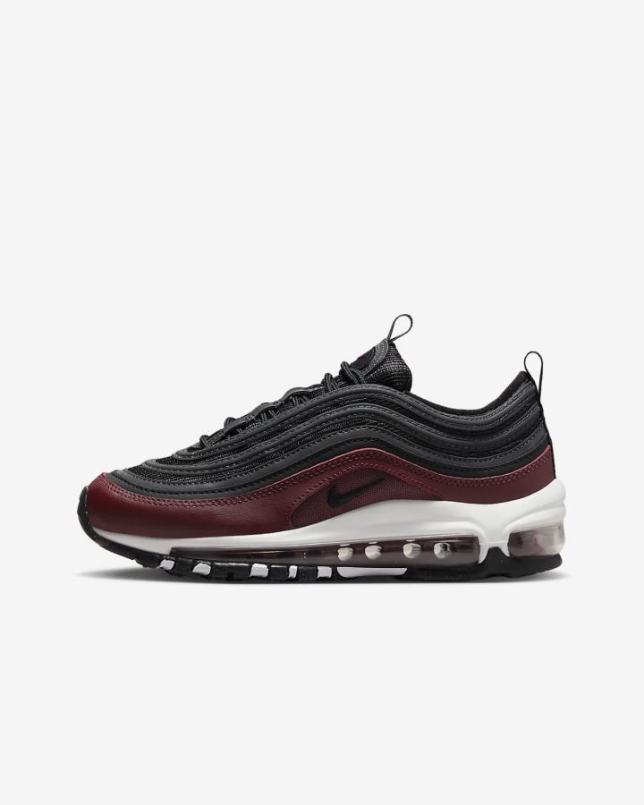 Zapatillas Nike Air Max 97 Kids Niña Rojas Gris Oscuro Blancas Negras | UNYLI-6958