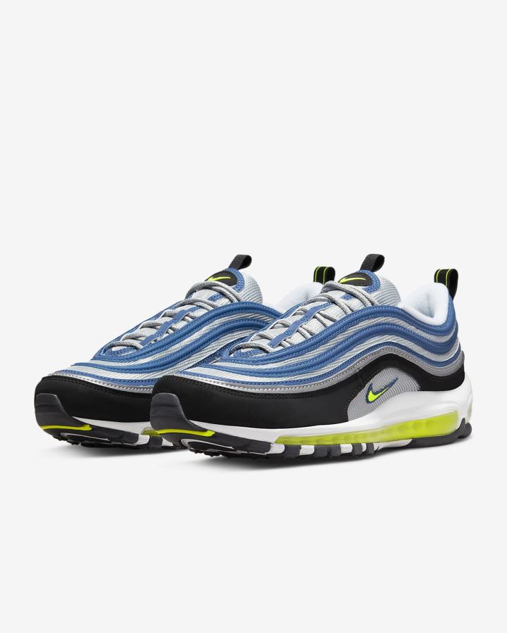 Zapatillas Nike Air Max 97 OG Hombre Azules Metal Plateadas Negras Amarillo | ZRXCE-8627