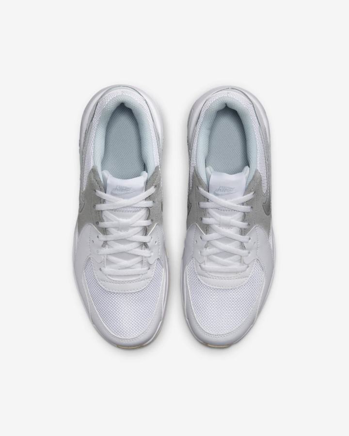 Zapatillas Nike Air Max Excee Kids Niño Blancas Marrones Claro Metal Plateadas | KQSCW-0281
