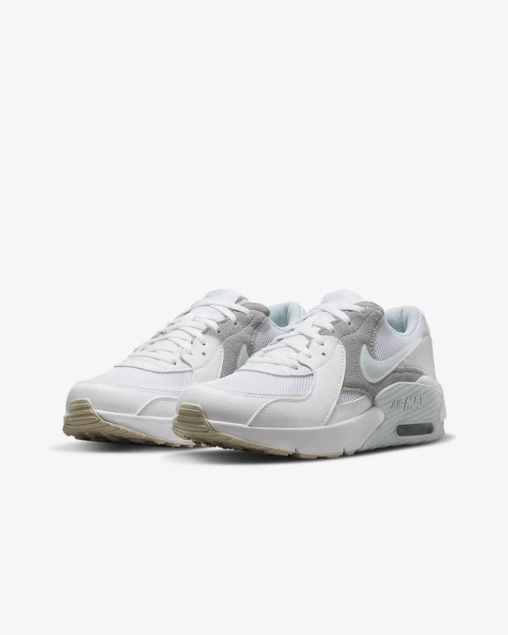 Zapatillas Nike Air Max Excee Kids Niño Blancas Marrones Claro Metal Plateadas | KQSCW-0281