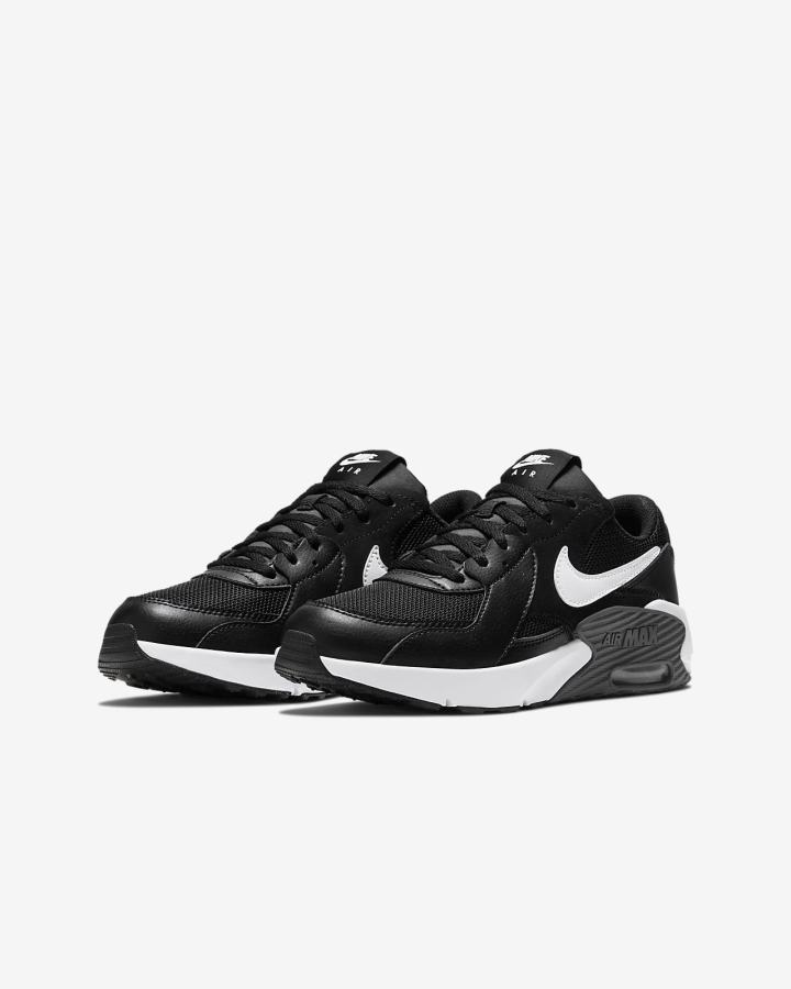Zapatillas Nike Air Max Excee Kids Niño Negras Gris Oscuro Blancas | ROCNK-9713