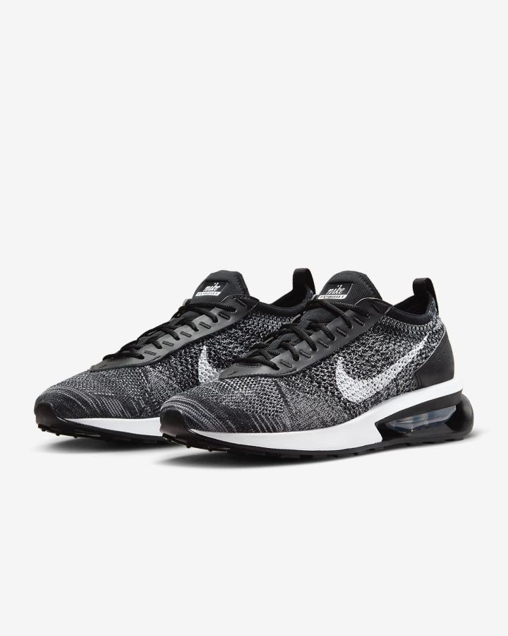 Zapatillas Nike Air Max Flyknit Racer Hombre Negras Blancas | KSMJV-4895