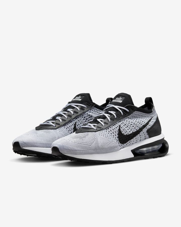 Zapatillas Nike Air Max Flyknit Racer Hombre Plateadas Blancas Plateadas Negras | ZMFSA-9350