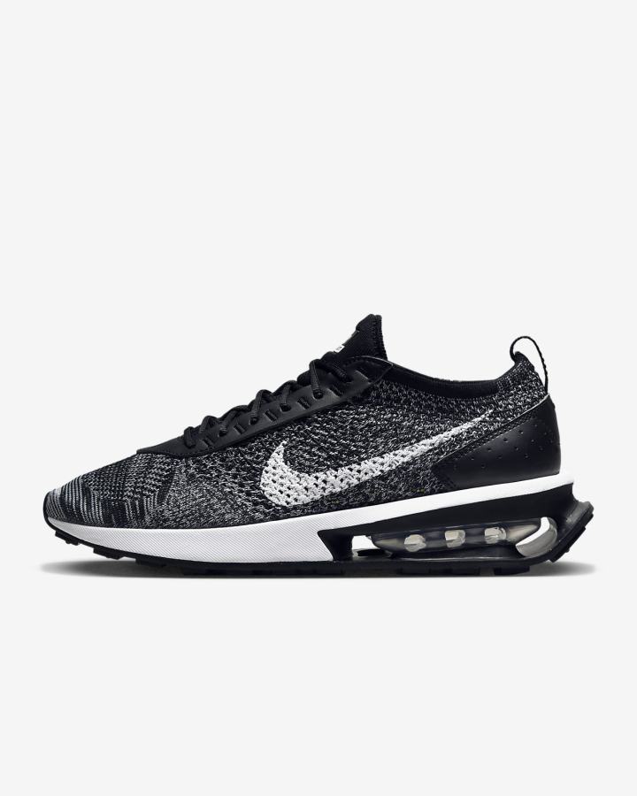 Zapatillas Nike Air Max Flyknit Racer Mujer Negras Blancas | LKMZN-0674