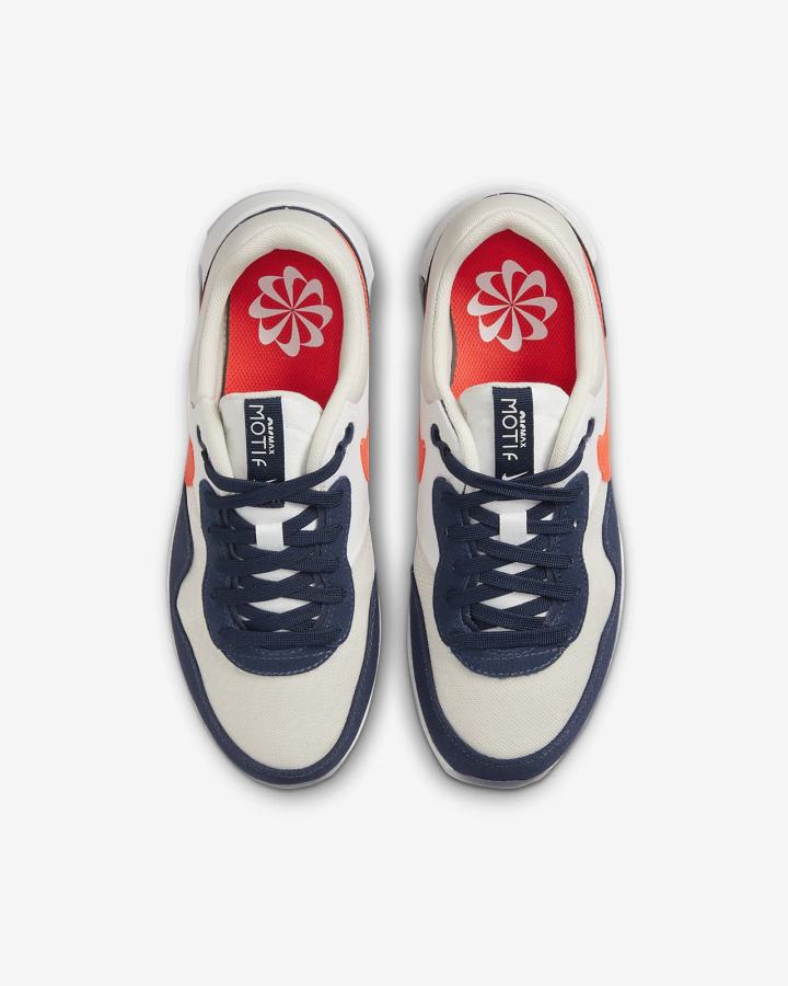 Zapatillas Nike Air Max Motif Kids Niña Beige Azul Marino Blancas Rojas | AYIDC-2649