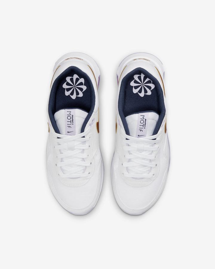 Zapatillas Nike Air Max Motif Kids Niña Blancas Azul Marino Moradas Metal Cobra | SYBXJ-4257