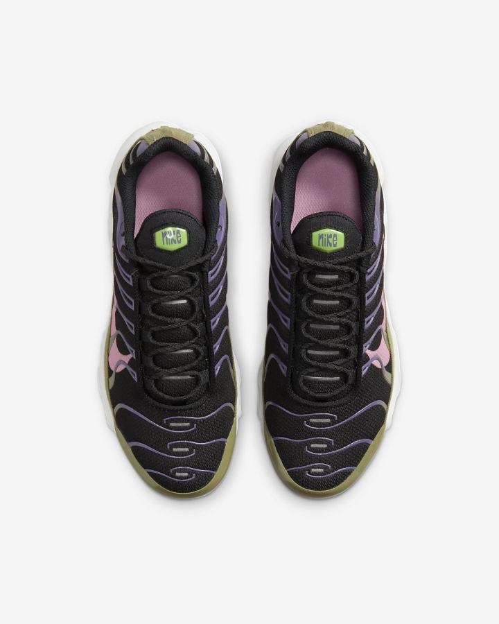 Zapatillas Nike Air Max Plus Kids Niño Negras Moradas Rosas | FLWIB-3590