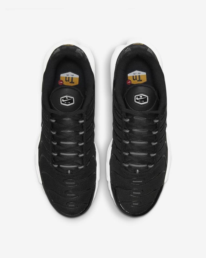 Zapatillas Nike Air Max Plus Mujer Negras Blancas | KQXDU-4218