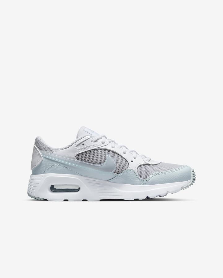 Zapatillas Nike Air Max SC Kids Niña Blancas Metal Plateadas | PHKZS-1035