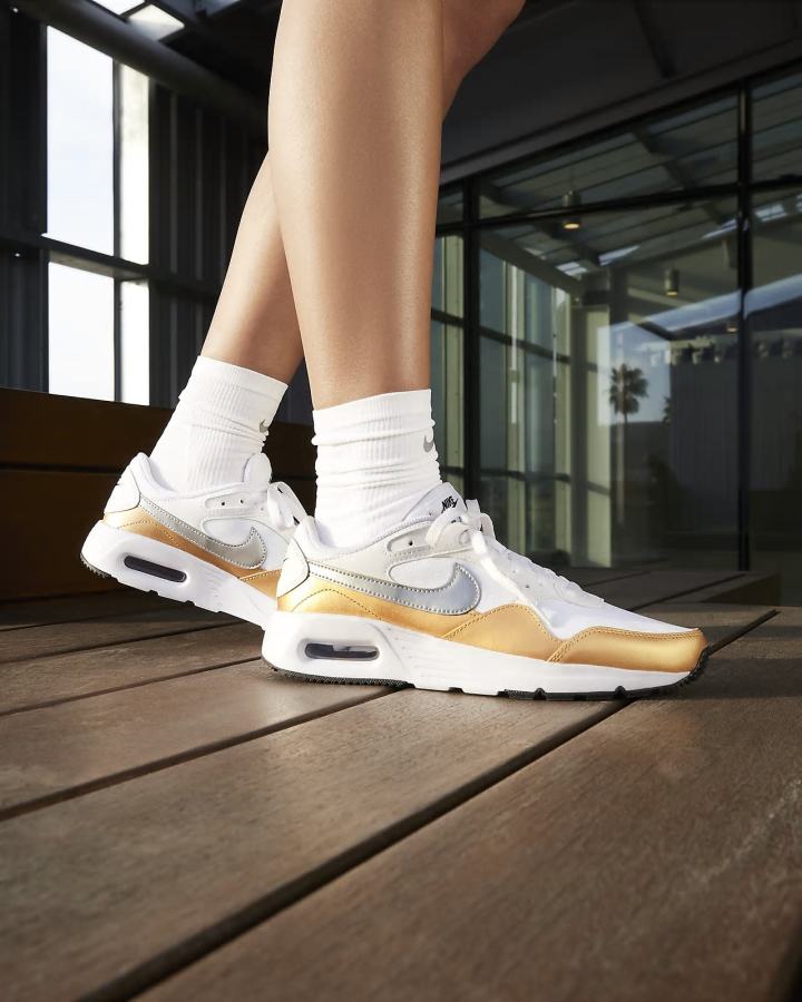 Zapatillas Nike Air Max SC Mujer Blancas Metal Doradas Negras Metal Plateadas | DXMYJ-1392