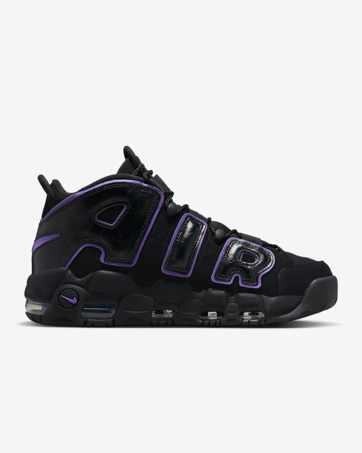Zapatillas Nike Air More Uptempo '96 Hombre Negras Metal Doradas Moradas | ZGEYK-9634