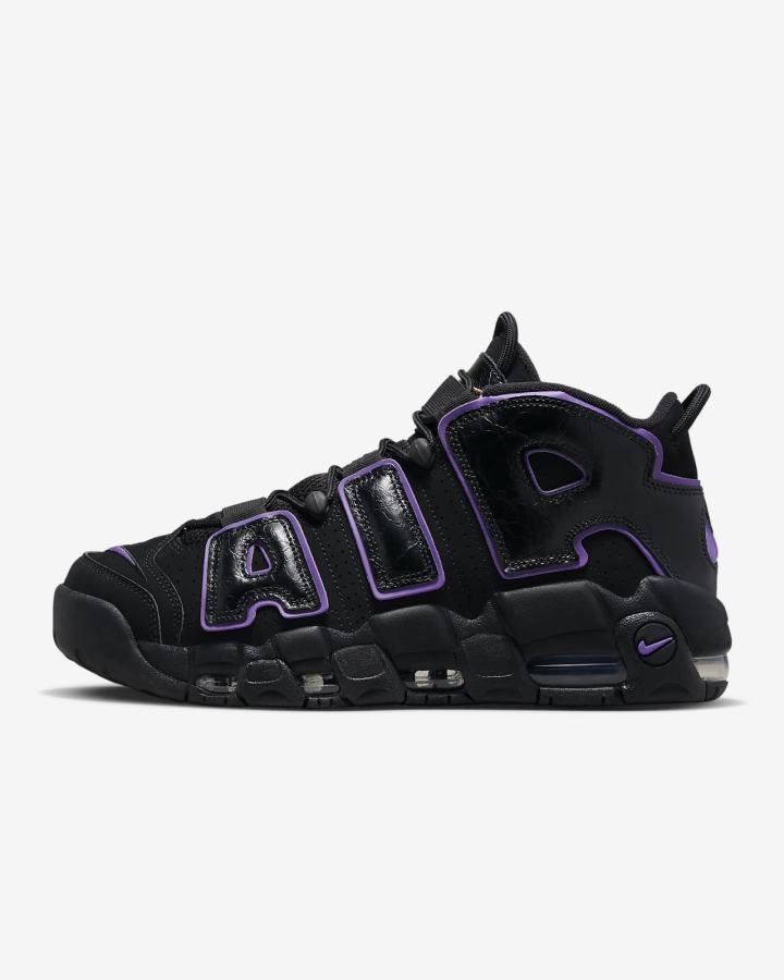 Zapatillas Nike Air More Uptempo '96 Hombre Negras Metal Doradas Moradas | ZGEYK-9634