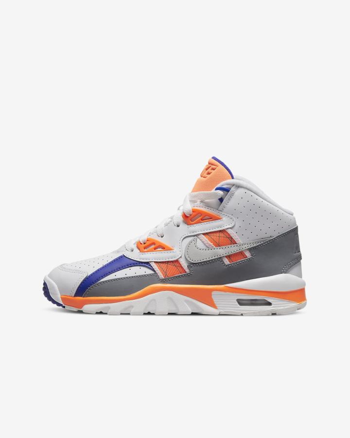 Zapatillas Nike Air Trainer SC Kids Niño Blancas Gris Gris Claro | WASDL-1475