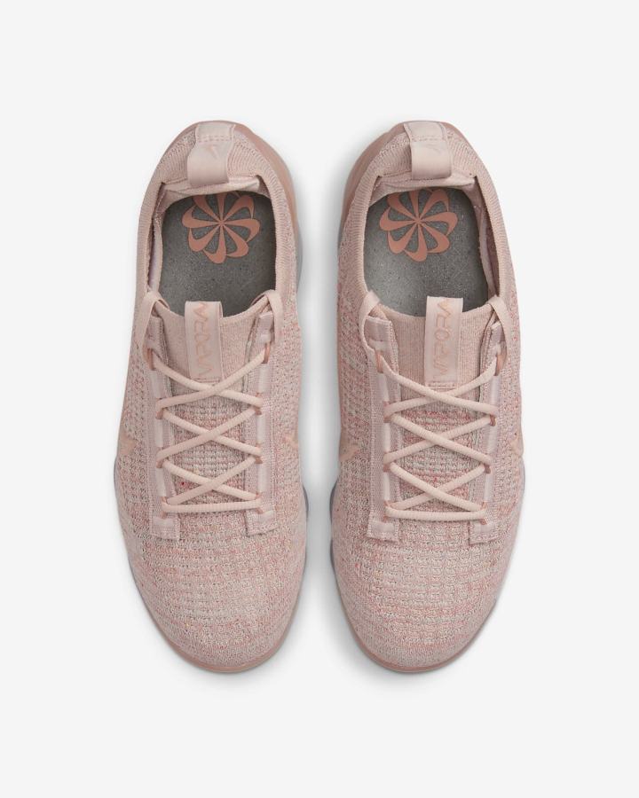 Zapatillas Nike Air VaporMax 2021 Flyknit Mujer Rosas Rosas Metal Plateadas | BNZKR-9203