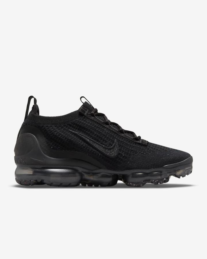 Zapatillas Nike Air VaporMax 2021 Flyknit Mujer Negras Metal Plateadas Negras | DBCLE-5871