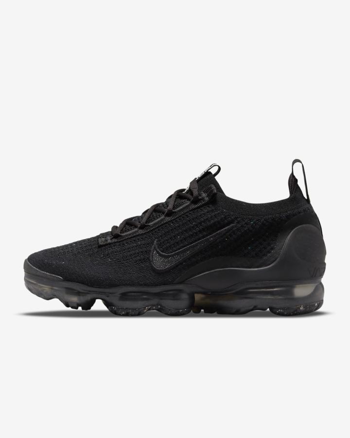 Zapatillas Nike Air VaporMax 2021 Flyknit Mujer Negras Metal Plateadas Negras | DBCLE-5871