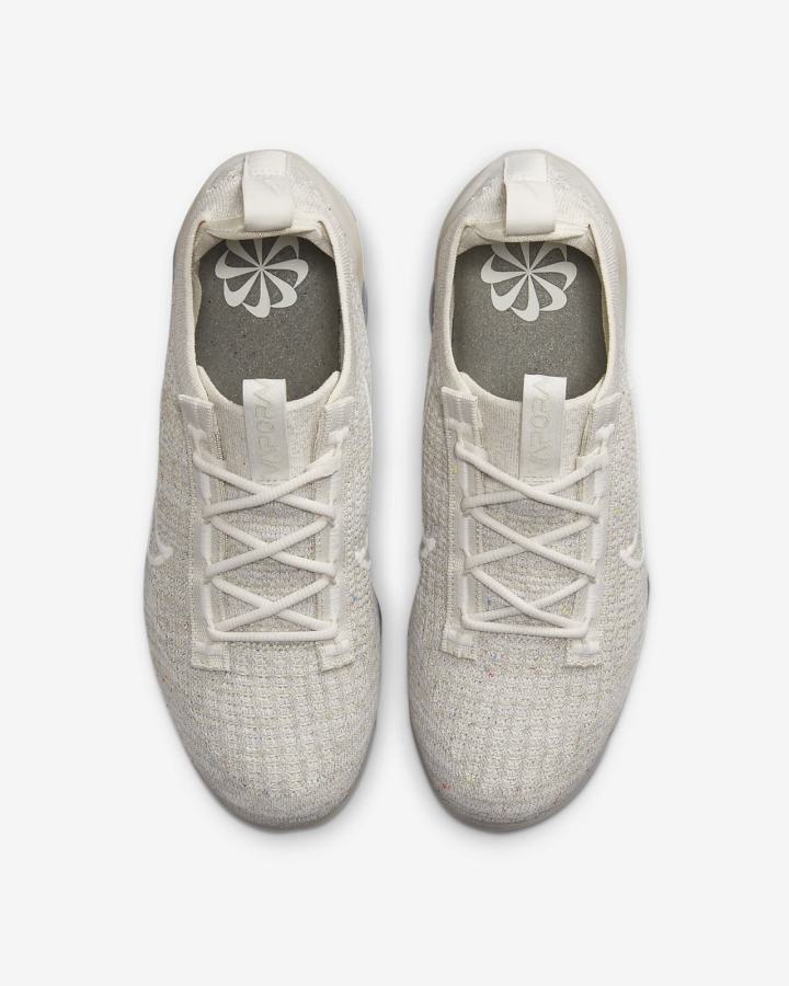 Zapatillas Nike Air VaporMax 2021 Flyknit Mujer Blancas Metal Plateadas | KFGEH-2963