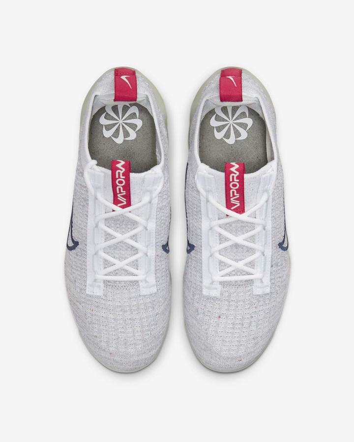 Zapatillas Nike Air VaporMax 2021 Flyknit Mujer Azul Marino Blancas | POAYZ-5408