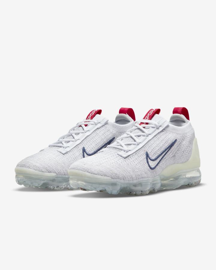 Zapatillas Nike Air VaporMax 2021 Flyknit Mujer Azul Marino Blancas | POAYZ-5408