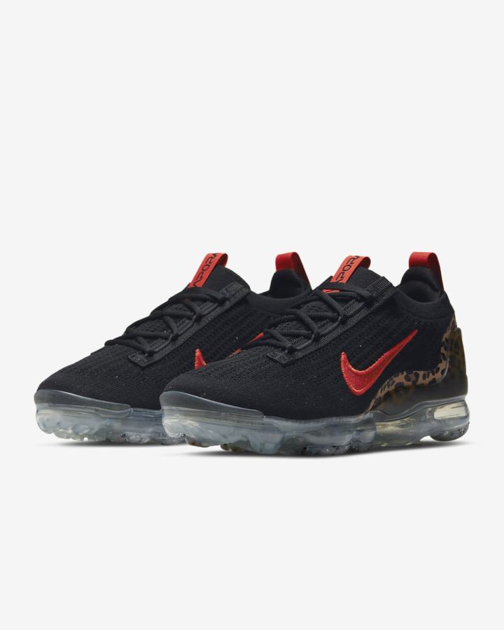 Zapatillas Nike Air VaporMax 2021 Flyknit Mujer Negras Marrones Claro Rojas | XLKJS-4726