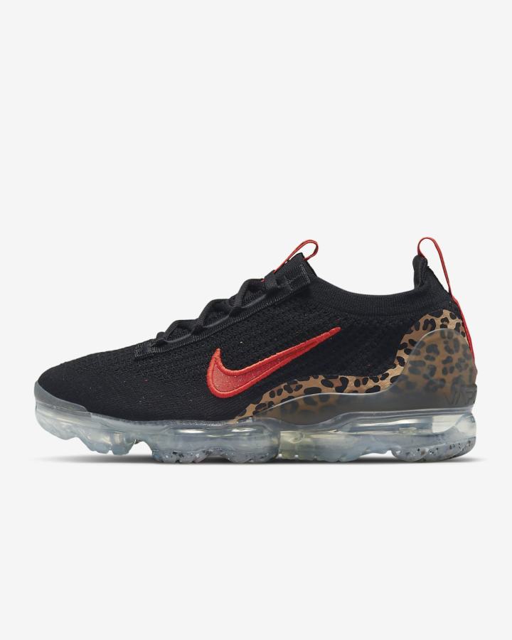 Zapatillas Nike Air VaporMax 2021 Flyknit Mujer Negras Marrones Claro Rojas | XLKJS-4726