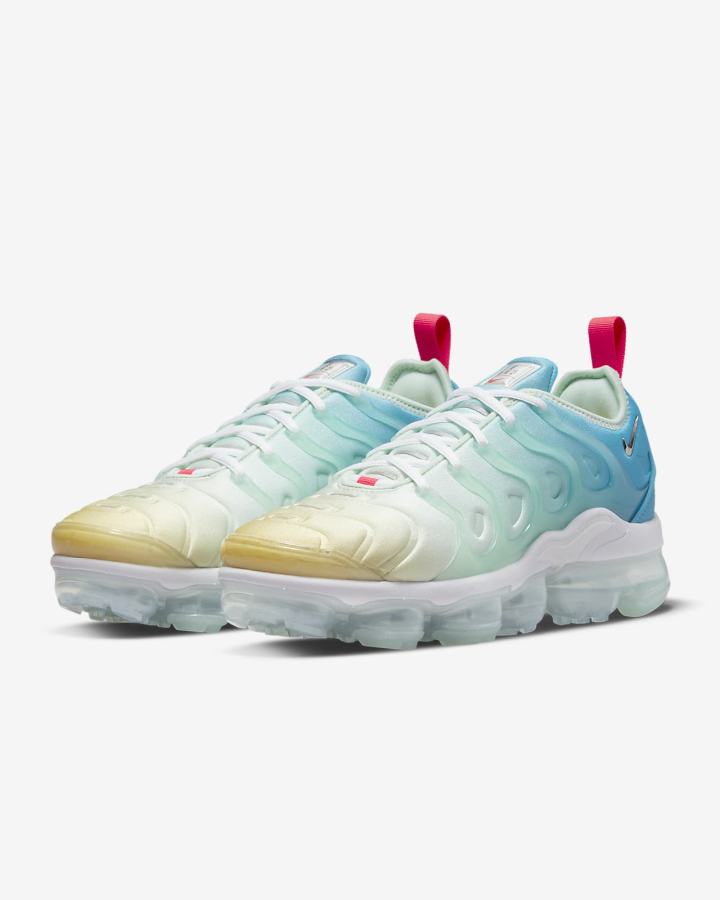 Zapatillas Nike Air VaporMax Plus Mujer Verde Menta Blancas Azules Metal Plateadas | BQPDI-6412