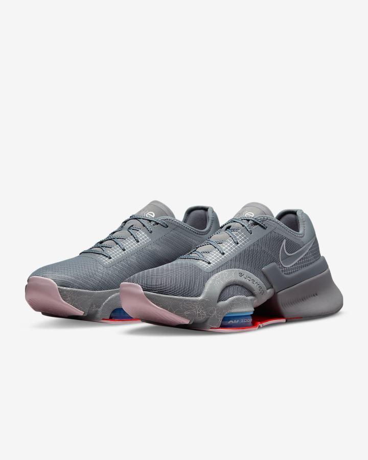 Zapatillas Nike Air Zoom SuperRep 3 HIIT Class Hombre Gris Azules Metal Plateadas | LXTDK-2735