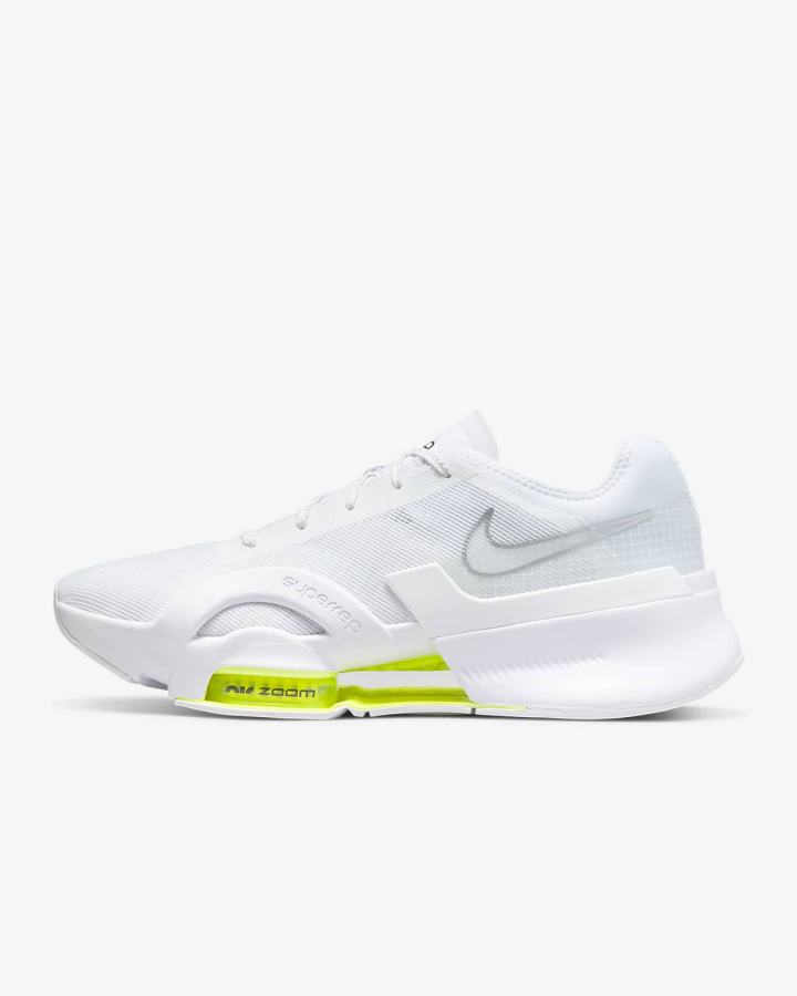Zapatillas Nike Air Zoom SuperRep 3 HIIT Class Hombre Blancas Negras Metal Plateadas | QMCVL-8047