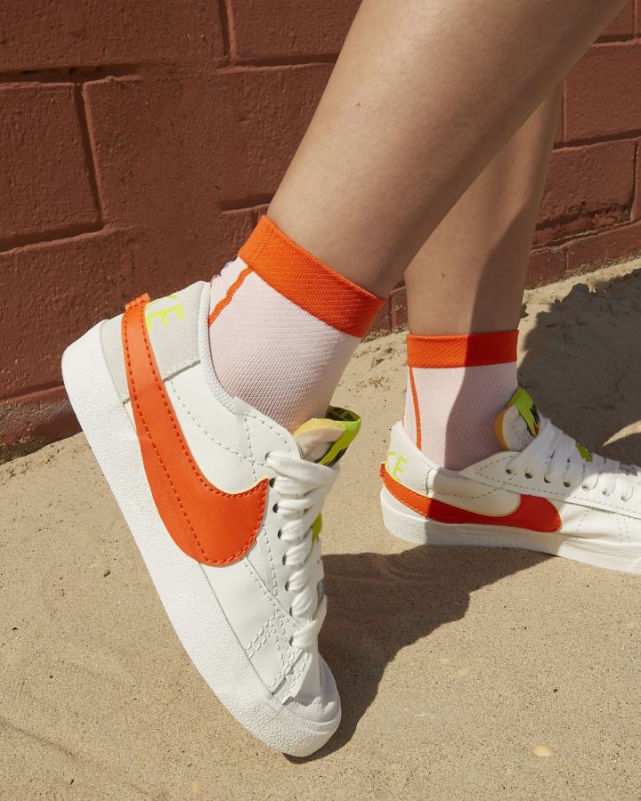 Zapatillas Nike Blazer Low '77 Jumbo Mujer Verde Naranjas | DYNCJ-3765