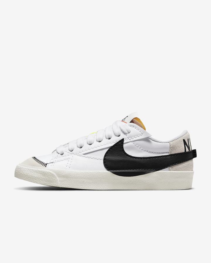 Zapatillas Nike Blazer Low \'77 Jumbo Mujer Blancas Negras | WJKTB-1546