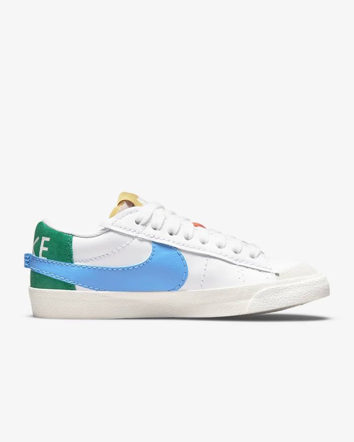 Zapatillas Nike Blazer Low '77 Jumbo Mujer Blancas Azules Doradas | ZEGJX-3981