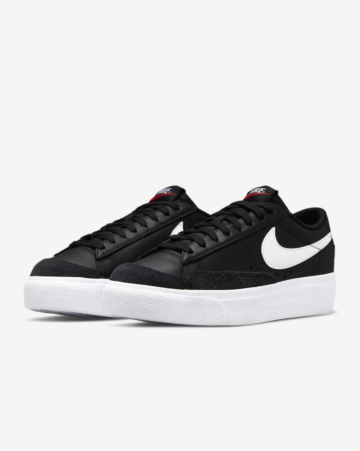 Zapatillas Nike Blazer Low Platform Mujer Negras Blancas | ISGWV-6049