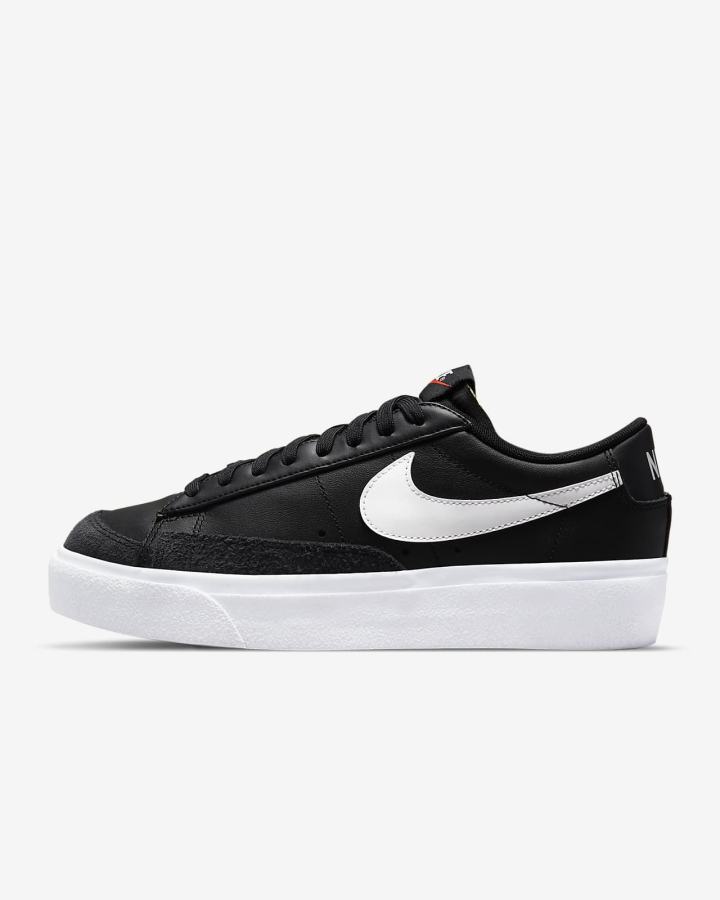 Zapatillas Nike Blazer Low Platform Mujer Negras Blancas | ISGWV-6049