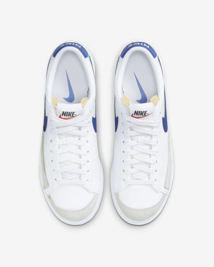 Zapatillas Nike Blazer Low Platform Mujer Blancas Naranjas Azul Real | MIHUJ-5830