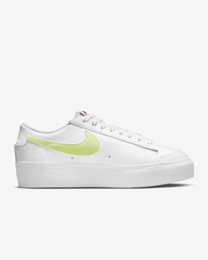 Zapatillas Nike Blazer Low Platform Mujer Blancas Negras Limón Claro | ODZPK-5724