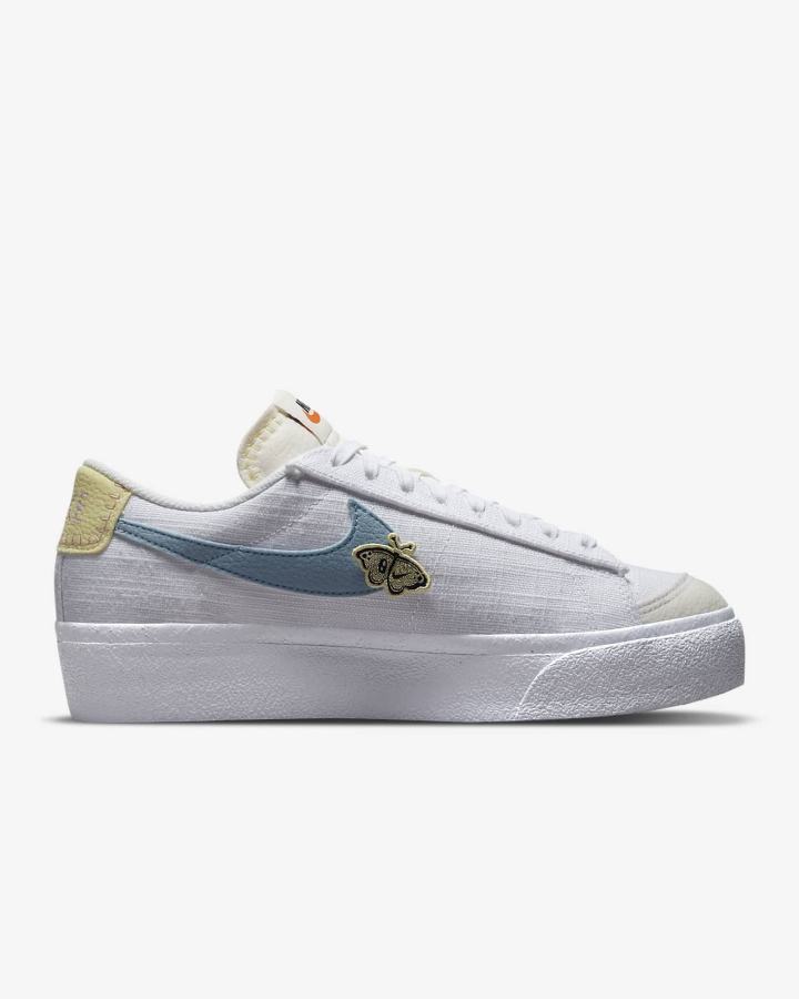 Zapatillas Nike Blazer Low Platform Next Nature Mujer Blancas Rosas Blancas Azules | LOEGM-7309