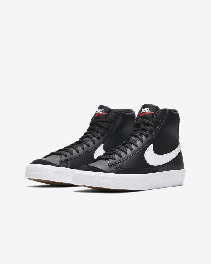 Zapatillas Nike Blazer Mid '77 Kids Niño Negras Blancas Naranjas | EMYBO-9145
