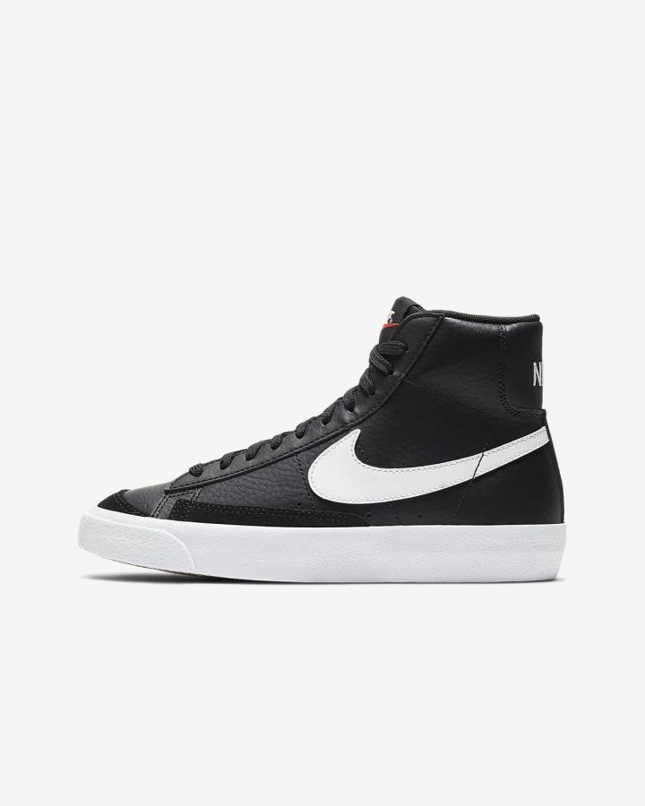 Zapatillas Nike Blazer Mid \'77 Kids Niño Negras Blancas Naranjas | EMYBO-9145