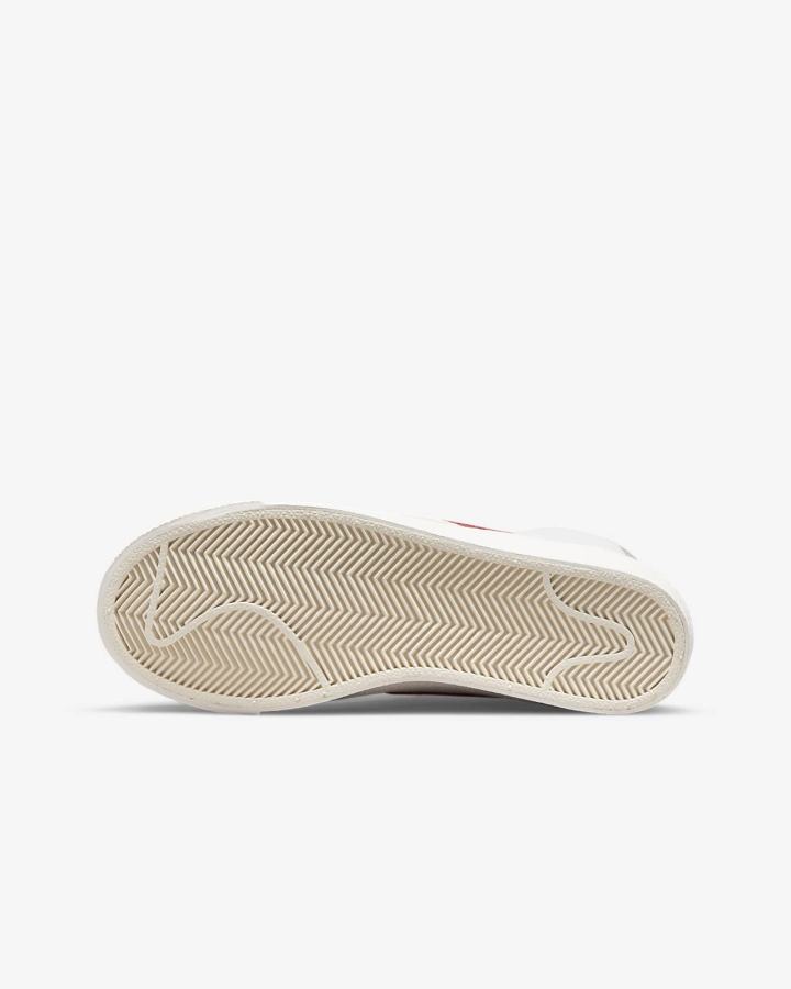Zapatillas Nike Blazer Mid '77 Kids Niño Blancas Gris Claro Rojas | KSOQC-6705