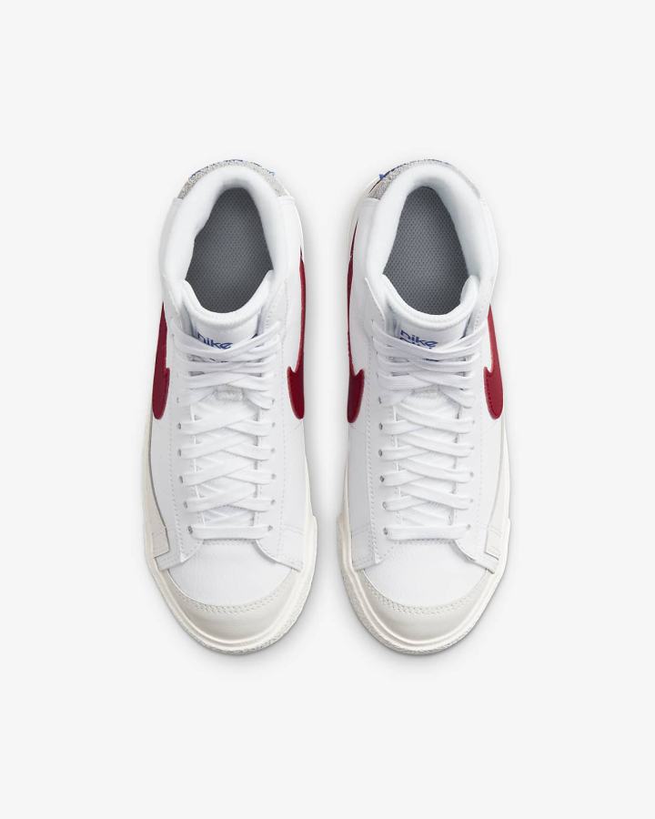 Zapatillas Nike Blazer Mid '77 Kids Niño Blancas Gris Claro Rojas | KSOQC-6705