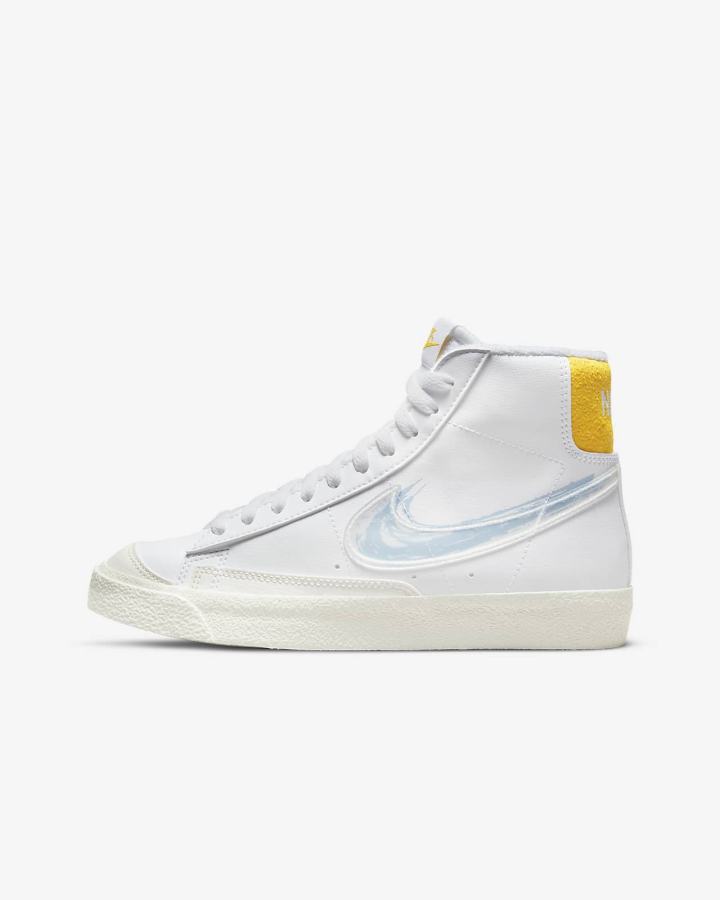 Zapatillas Nike Blazer Mid '77 Kids Niño Blancas Azul Real | LGYEB-1034