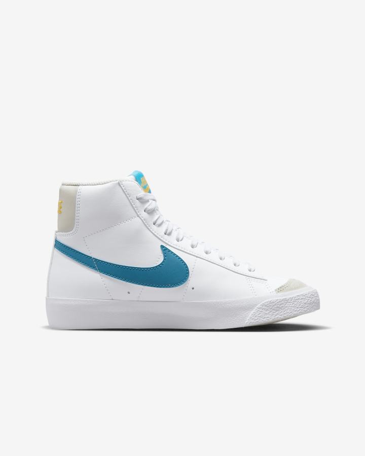 Zapatillas Nike Blazer Mid '77 Kids Niño Blancas Amarillo Beige Claro Azules | OIHGY-1278