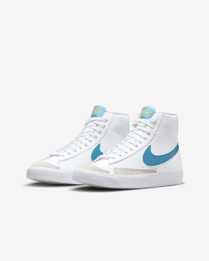 Zapatillas Nike Blazer Mid '77 Kids Niño Blancas Amarillo Beige Claro Azules | OIHGY-1278