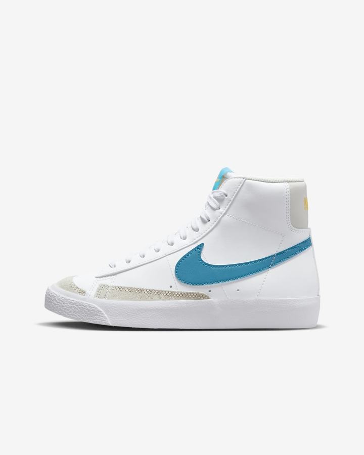 Zapatillas Nike Blazer Mid \'77 Kids Niño Blancas Amarillo Beige Claro Azules | OIHGY-1278
