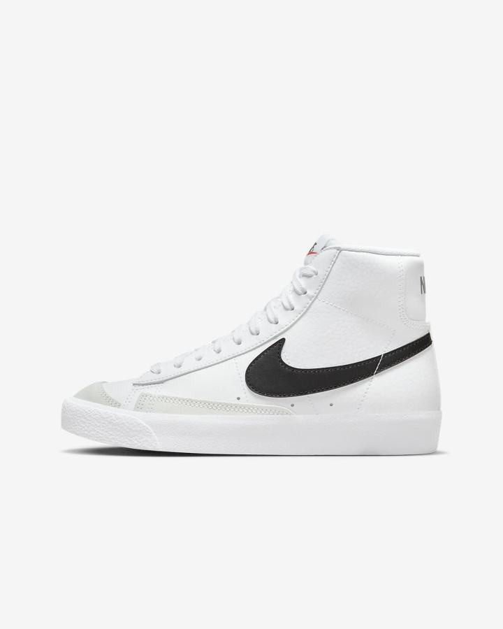 Zapatillas Nike Blazer Mid \'77 Kids Niño Blancas Naranjas Negras | QPECI-5973