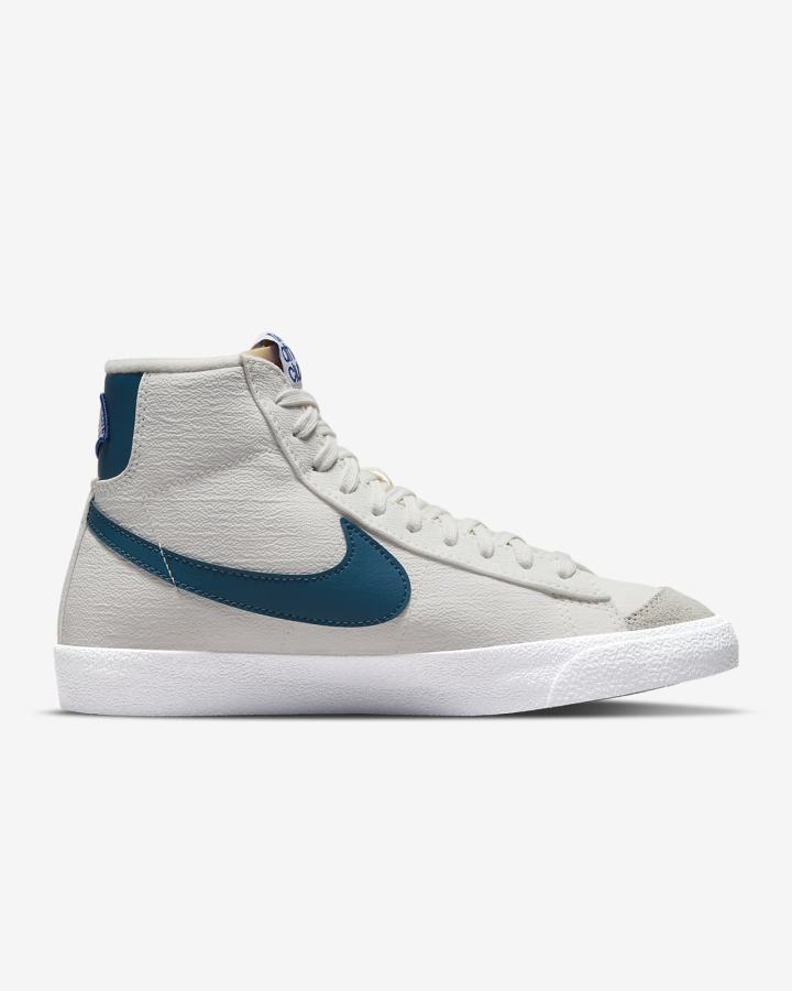 Zapatillas Nike Blazer Mid '77 Mujer Blancas Azul Real | BIXDH-1604