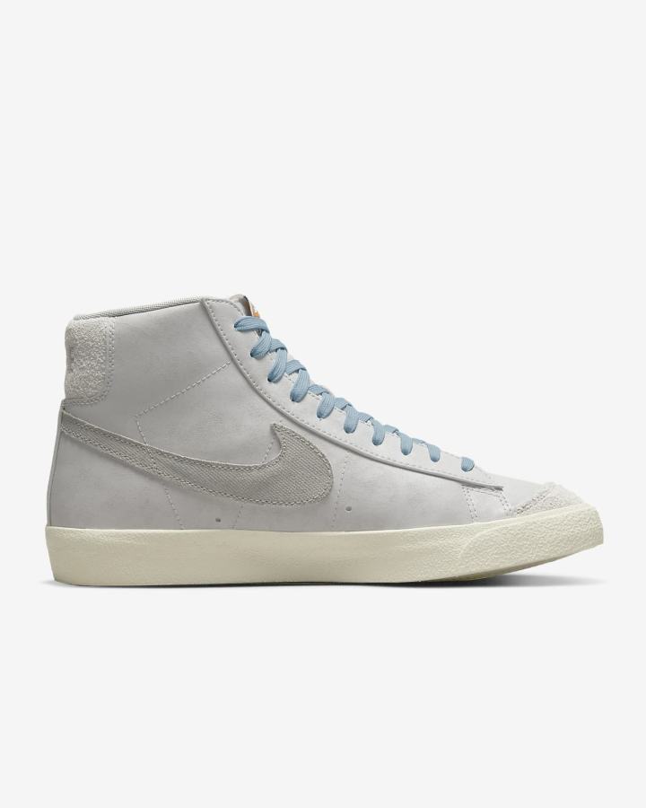 Zapatillas Nike Blazer Mid '77 PRM Hombre Gris Naranjas Gris Claro | WJOAX-8169