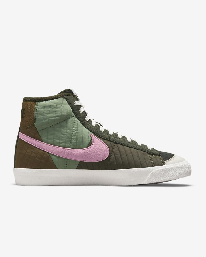Zapatillas Nike Blazer Mid '77 Premium Hombre Verde Oliva Marrones | HGIXU-7189
