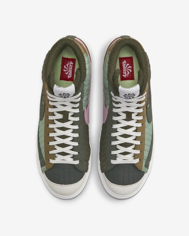 Zapatillas Nike Blazer Mid '77 Premium Hombre Verde Oliva Marrones | HGIXU-7189