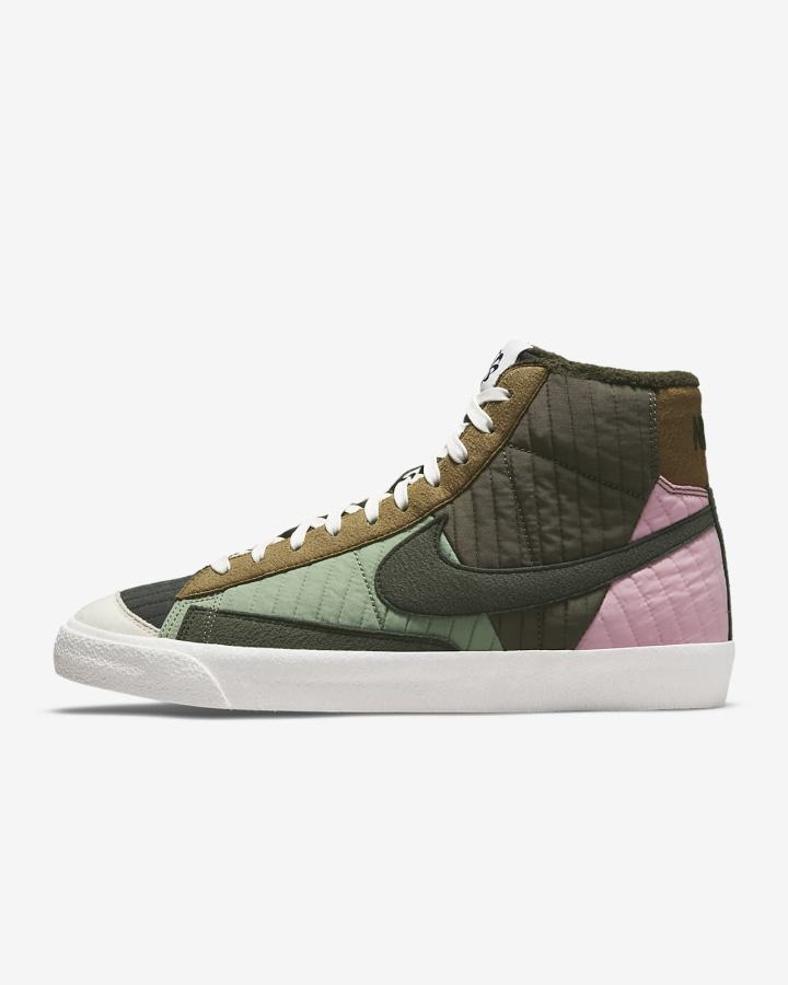 Zapatillas Nike Blazer Mid '77 Premium Hombre Verde Oliva Marrones | HGIXU-7189